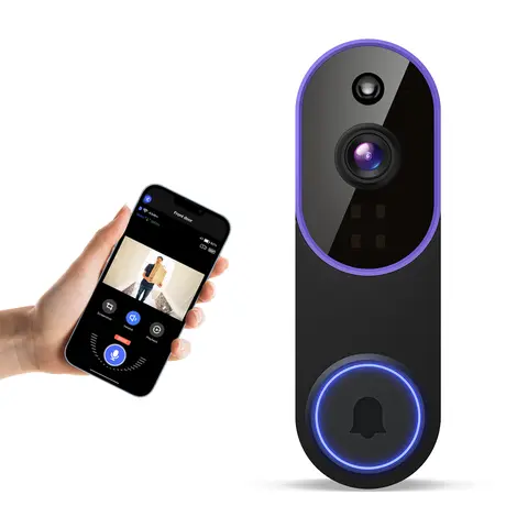 Wireless Video Doorbell Camera - Smart Home Security System with 1080P Live View, AI Human Detection, Human-Only Alerts, Motion Alerts, 2-Way Door Chat, Night Vision, 2.4G Wi-Fi, Rechargeable Battery, Cloud Storage, Easy Installation