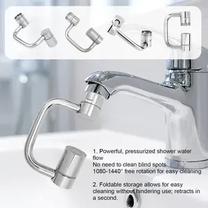 1080°Swivel Faucet-Extender Sink-Aerator - 2-Mode Splash Water Tap Extension, Kitchen Bathroom 360 Rotate Spray Attachment, Multifunctional Universal Robotic Arm -Wash Hand/Hair/Face