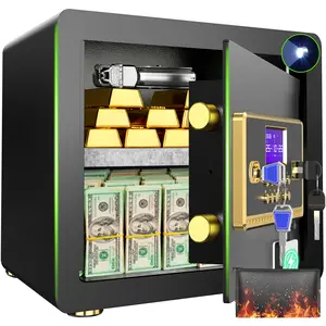 RXDSAFE 2.1 Money Home Safe Box with Digital Keypad, Adjustable Shelf, for Home Office Use, LED Light, Ideal for Cash, Jewelry, Documents, Closet