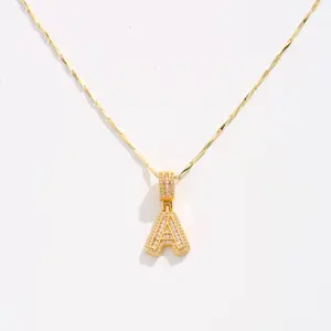 Initial Pendant Zirconia Necklace Set 26 Alphabet Necklace Fashion Jewelry Perfect for Parties, Birthdays, Anniversary Gifts, Valentine's Day Gift Sets