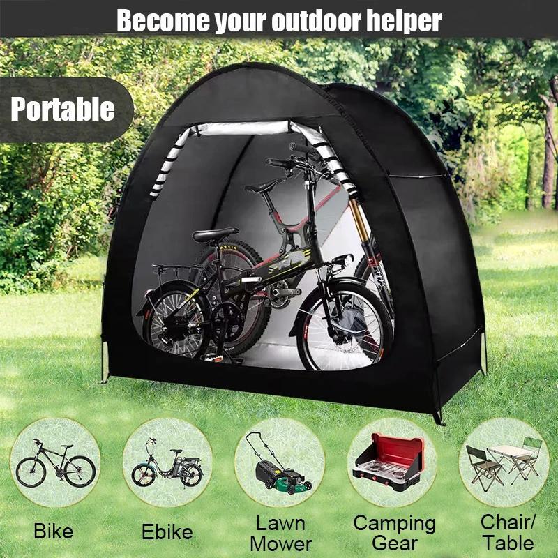 Foldable Portable Bicycle Tent, Mountain Bike Shelter, Large Space, Sun Protection, Rainproof, Dust-Proof, Ideal for Parking Lot, Outdoor Cycling