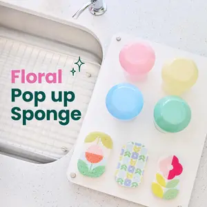 Cute Eco-Friendly Flower Sponges for Gentle Cleaning and Sustainable Use 3pk