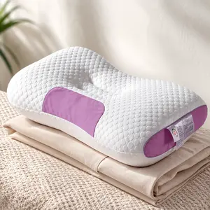 3D Cervical Massage Pillow Set - Ergonomic Neck Support Highly Elastic, Fabric Sleep Wonder, Proper Height for Cervical Spine Alignment  Orthopedic Bed Pillow for Side Back Stomach Sleepers, Knitted Cotton Massage Pillow(1pack)