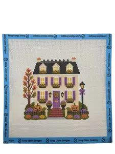 Lizzy Claire's Happy Neighborhood Trick or Treat Townhouse - 13 mesh - 10 x 10 - Needlepoint Canvas