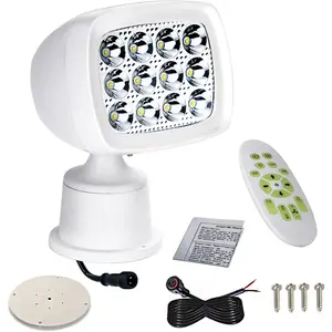 Waterproof 60W 12-24V LED Remote Control Marine Search Spotlight Waterproof Spot Light for Boats
