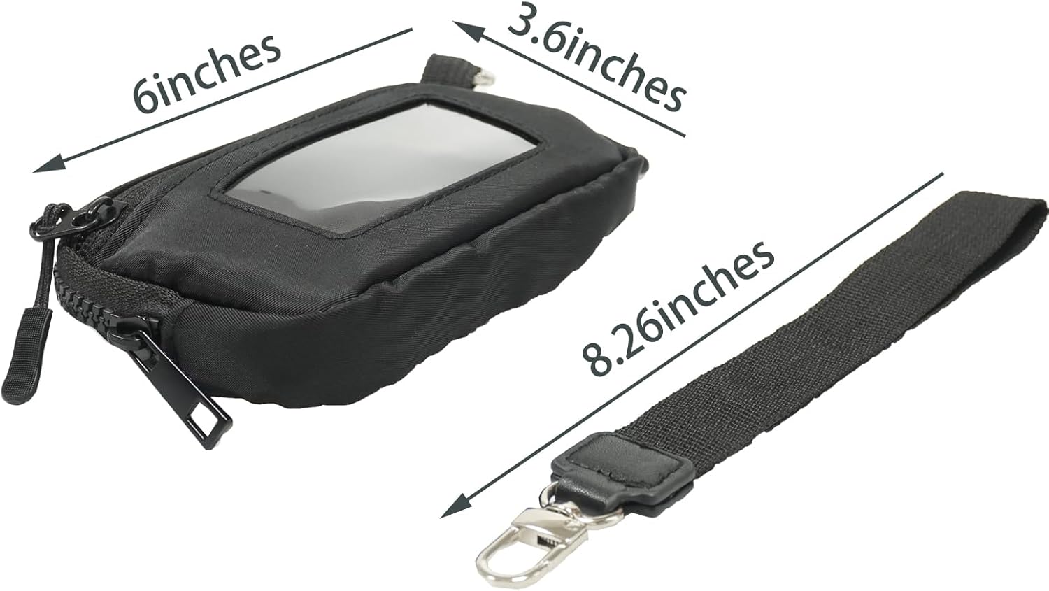 The Iris' Wallet 2nd Gen, 6×3.6" The Iris Pouch Wristlet, Zippered Card Case With Id Window/Hand strap