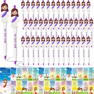 120 count Little  Pens Bulk Christian Religious  for  Sunday School Prizes Vbs   Loves You Ballpoint Pen with  Verse Bookmarks for Scripture Church  to School