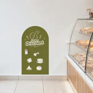 1 olive green soft magnetic arch set that can be painted and written on, easy to install, Christmas and New Year holiday gift - suitable for office notes, study room learning, Classroom decoration, and wall decoration for restaurant messages-40cm*80cm