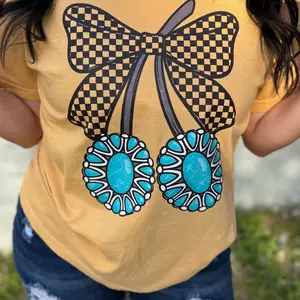 Turquoise Gem Cherries Graphic T-shirt