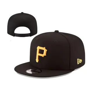 Letter P Yellow Embroidered Snapback Hat for Men Women, Flat Brim Structured Crown Baseball Cap, Adjustable Streetwear Hat, Outdoor Casual Style, TikTok Trending