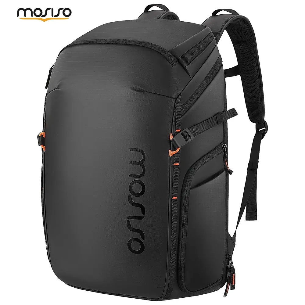MOSISO Camera Backpack with Tripod Holder, Waterproof DSLR/SLR/Mirrorless Camera Bag for Canon/Nikon/Sony, 15-16 inch Laptop Compartment & Rain Cover, Breathable Back Support, Travel Photography Backpack for Men/Women