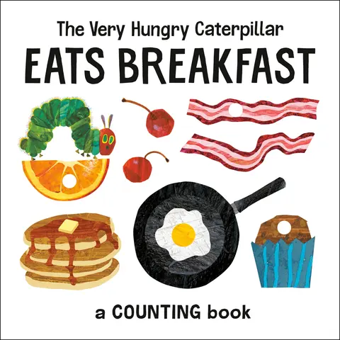 Used Board Book - The Very Hungry Caterpillar Eats Breakfast: A Counting Book by Eric Carle (English) - Office & School Educational Supplies, Paperboard, Die-Cut Pages, Beautiful Artwork, Fruit, Interaction, Meals, 0.59 lbs