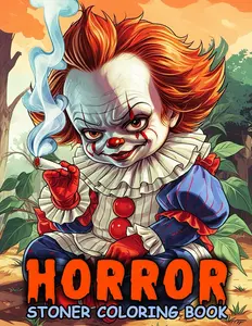 Horror Stoner Coloring Book For Adults: Spooky Weed coloring pages for Relaxation and Stress Relief, Cute Chibi Creepy Characters, Ideal Stoner Gift for Women Men Girls Paperback