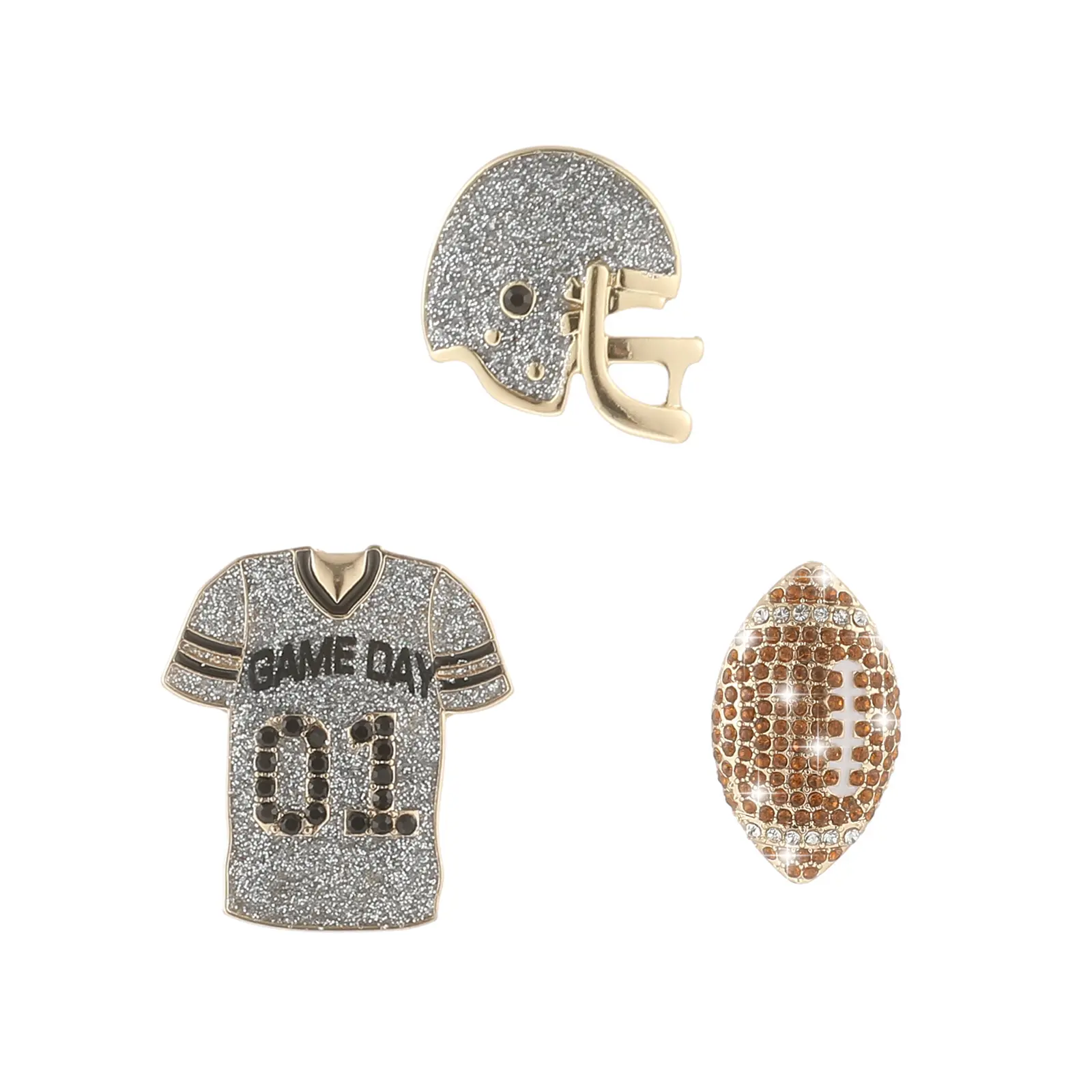 Firopia 3PCS Football Lapel Pins for Women | Football Jersey Helmet Touch Down Pins | Game Day Jewelry Gifts for Sport Lover Football Team