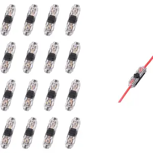 Solderless Low Voltage Wire Tap Connectors (2 Way 1 Pin, 16 Pack)
