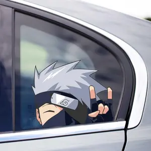 Rock sign peeking anime super decal cartoon ninja slay fighter sticker for cars trucks manga leaf village sensei