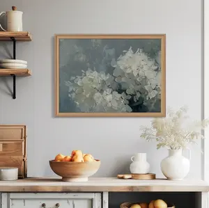 Blue Hydrangea Flower Vintage Print, Botanical Spring Painting, Easter Floral Decor Unframed