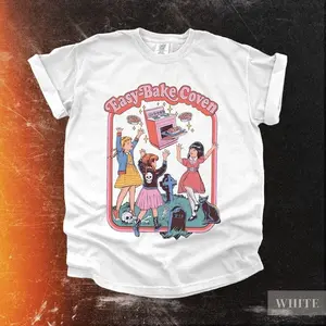 [Sale up to 50%] Vintage Easy Bake Coven TShirt - Funny Retro 80s 90s Y2K Shirt, Trendy Cute Boho Top, Halloween Scary Horror Tee, Baggy Movie Night T-Shirt