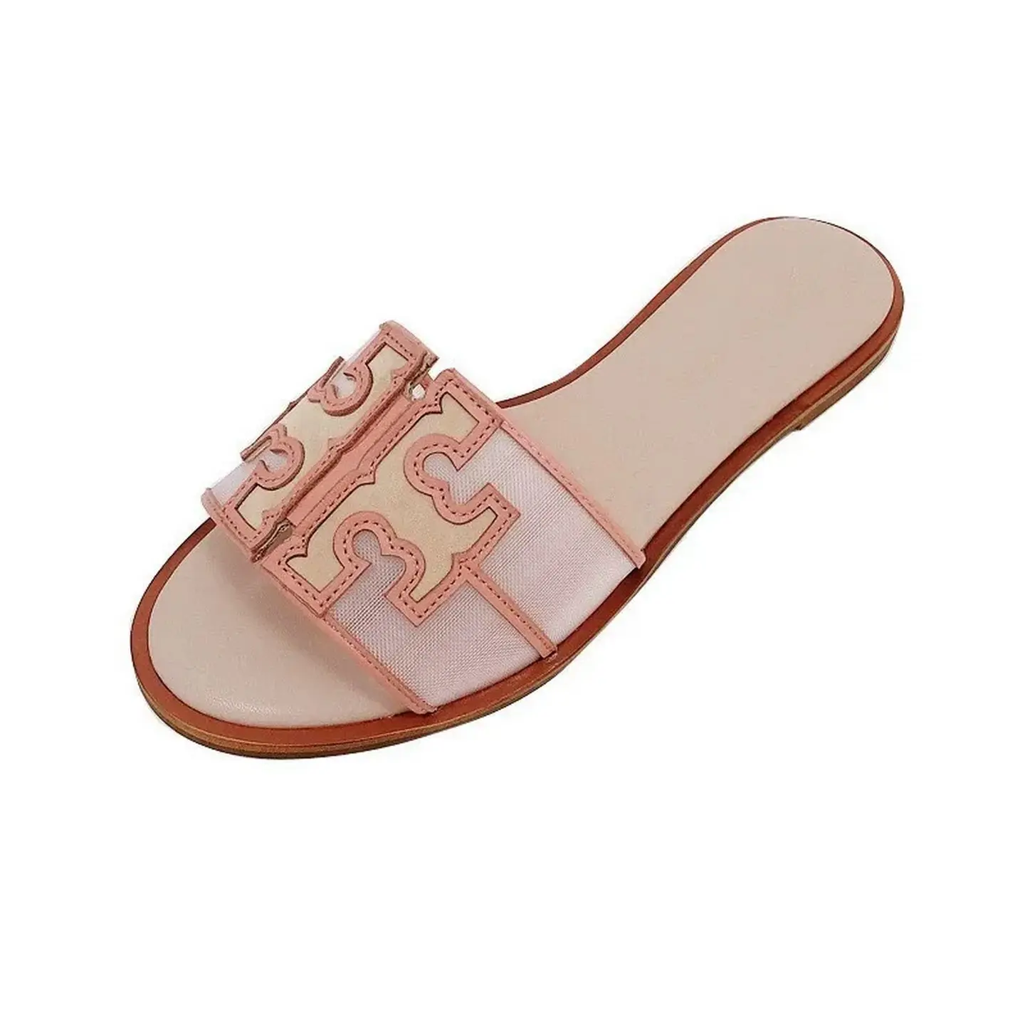 TB Sandals 2026 New Women's Korean Style Versatile Mesh Slide Sandals, Internet Celebrity Flat Slippers for Outdoor Wear, Ins Trendy Summer