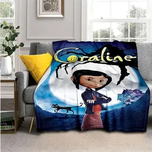 Coraline Blanket Animated Movie Flannel Blanket Suitable For Sofa Beds Living Rooms Suitable For Children And Adults Birthday Gifts Home Decoration