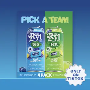 Ryl Iced Tea, Variety Jolly Rancher (Blue Raspberry/Green Apple) –Zero Sugar, Antioxidant Superblend, Low Calorie, Low Carb, Non-GMO, Kosher, Gluten Free, Made in the USA, 4-Pack, 16 Fl Oz