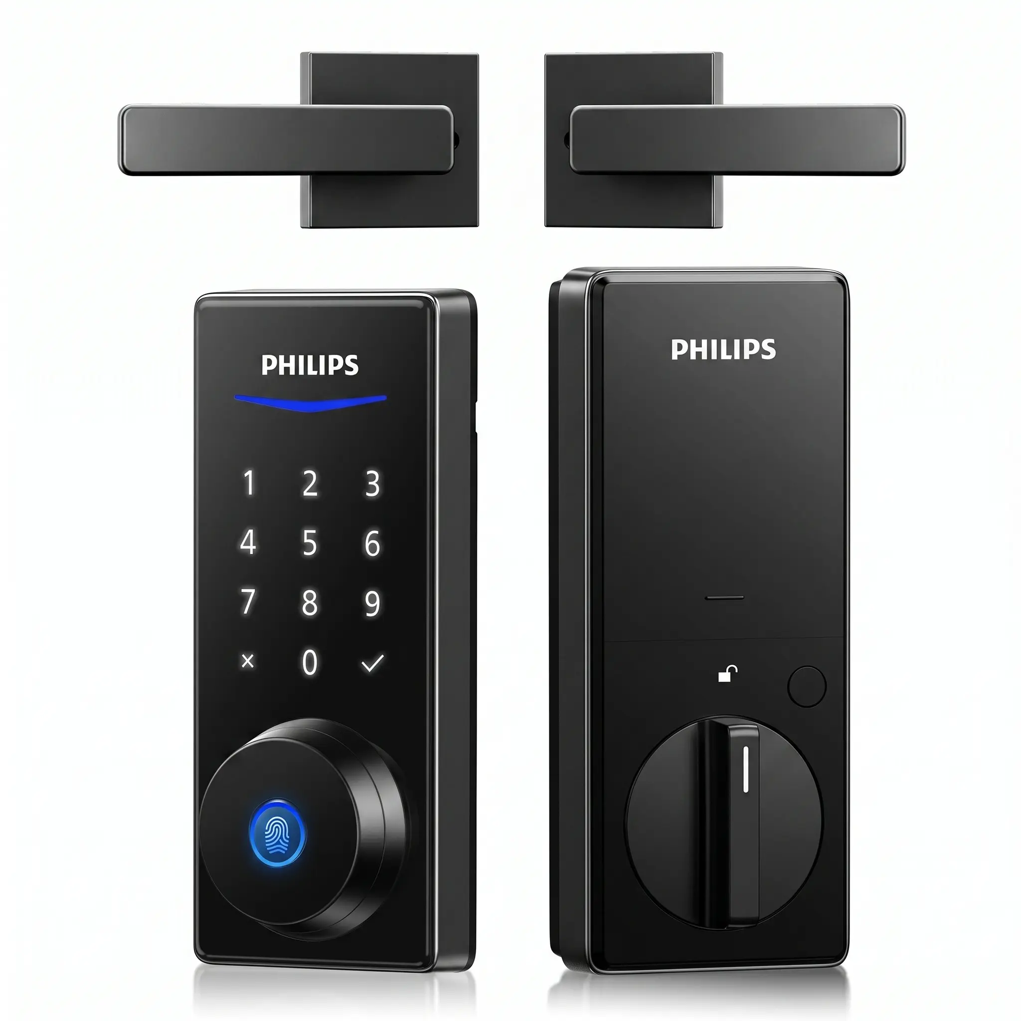 Philips Keypad Front Door Lock Set, Smart Deadbolt with 2 Lever Handle