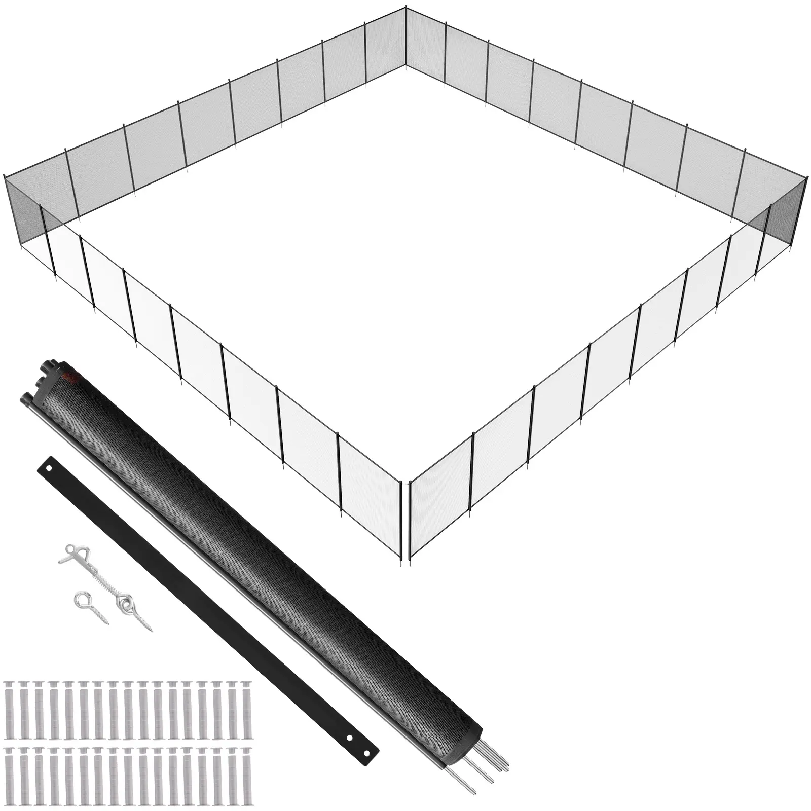 【Summerfinds】VEVOR Pool Fence 4 x 96 FT Pool Fences for Inground PoolsRemovable Child Safety Pool FencingEasy DIY Installation Swimming Pool Fence340gms Teslin PVC Pool Fence Mesh Protects Kids and Pets