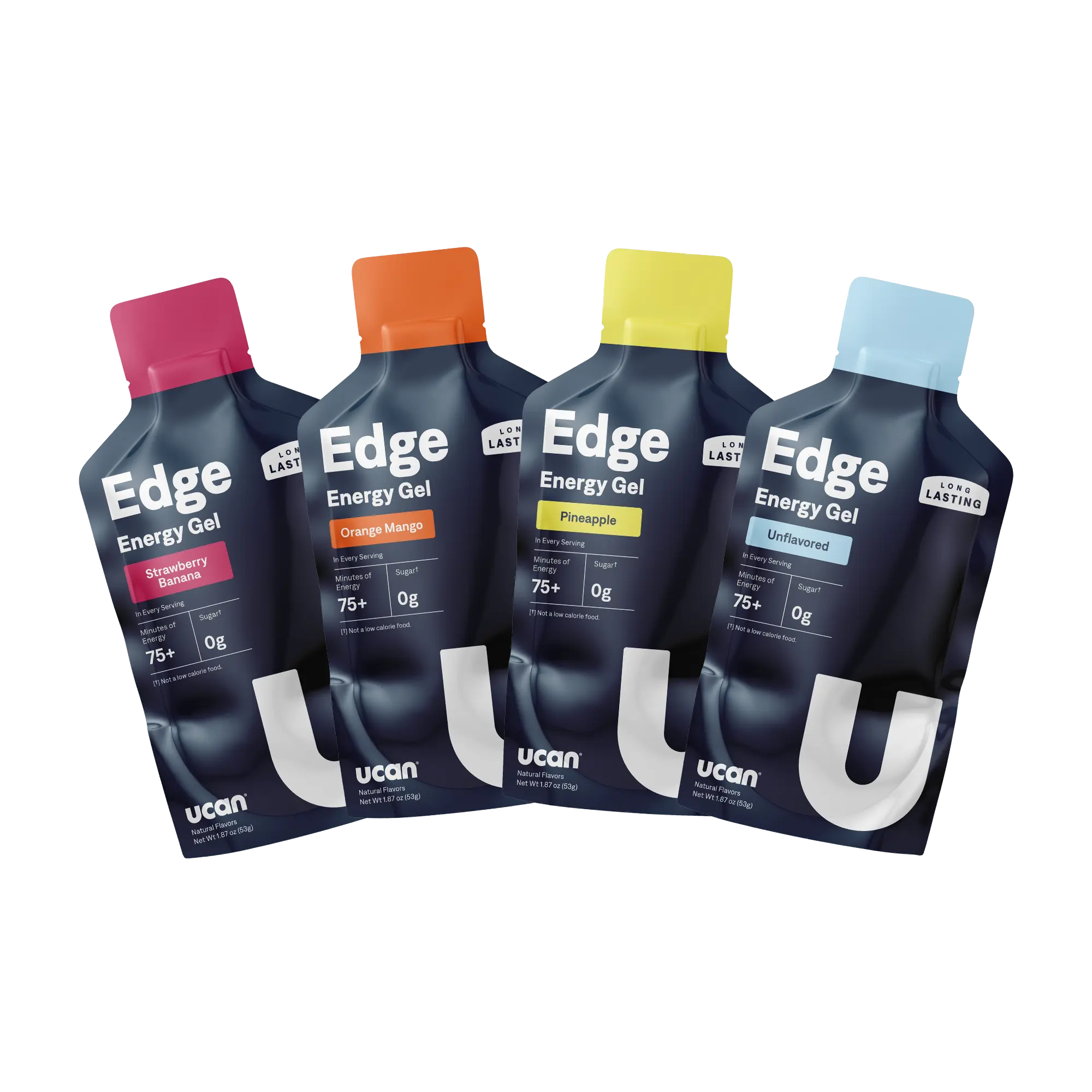 UCAN Energy Gel Starter Pack - 4 Gels in Assorted Flavors - Strawberry Banana, Orange Mango, Pineapple, Original, Crash-Free Energy, No Sugar, Easy on  the Stomach