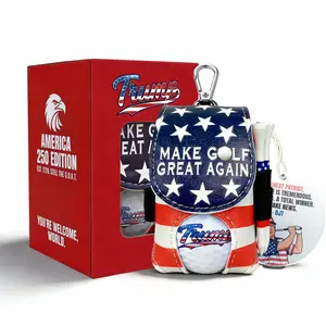 Golf Ball Holder Clip-On & Belt Clip Case – Compact Portable Golf Gift for Golfers, Dads, Friends, Birthdays & Holidays – Celebrate America’s 250th Anniversary & Freedom Spirit