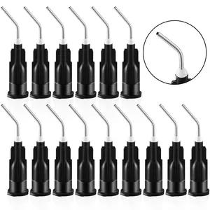 300 Pcs Bent Dispensing Tips Dispensing Needles Dental Pre Bent Flow Needle Blunt Tips Disposable Dental Irrigation Needle for Oil or Glue Applicator