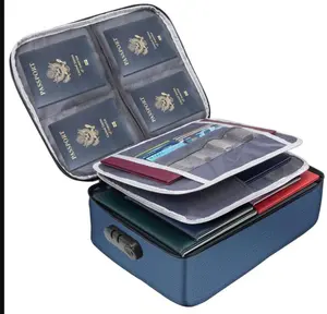 Blue Premium Multifunctional ID Organizer Bag - Large-Capacity Multi-Purpose Storage Bag for Home Document, Passport, Stamp Organization, Multi-Purpose Storage Bags letter file