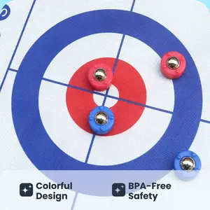 3 in 1 Floor Game Kit, 1 Set Durable Family Fun Games, Tabletop Bowling Game Shuffleboard Set, Party Favors, Tablegame