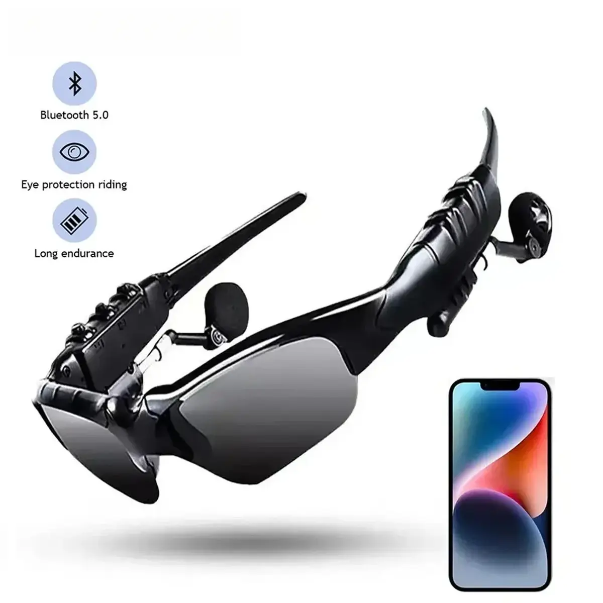 Sports Stereo Wireless Bluetooth Cycling Sunglasses 5.0 Headset Phone Polarized Driving Sunglasses Riding Eyes Glasses Multifunctional smart