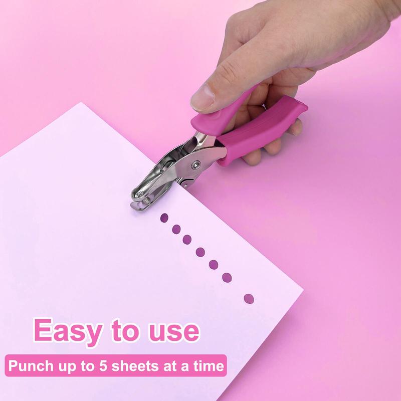 Manual Hole Punch, 1 Count Portable Mini Hole Puncher, Creative Handheld Circle Punch for Paper Crafts in Home, Office, Classroom