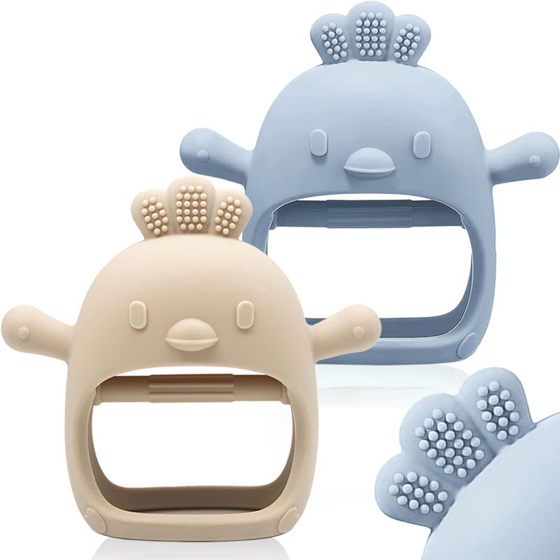 Baby Teether, 2 Counts Silicone Teething Relief Toy, Baby Teething ...