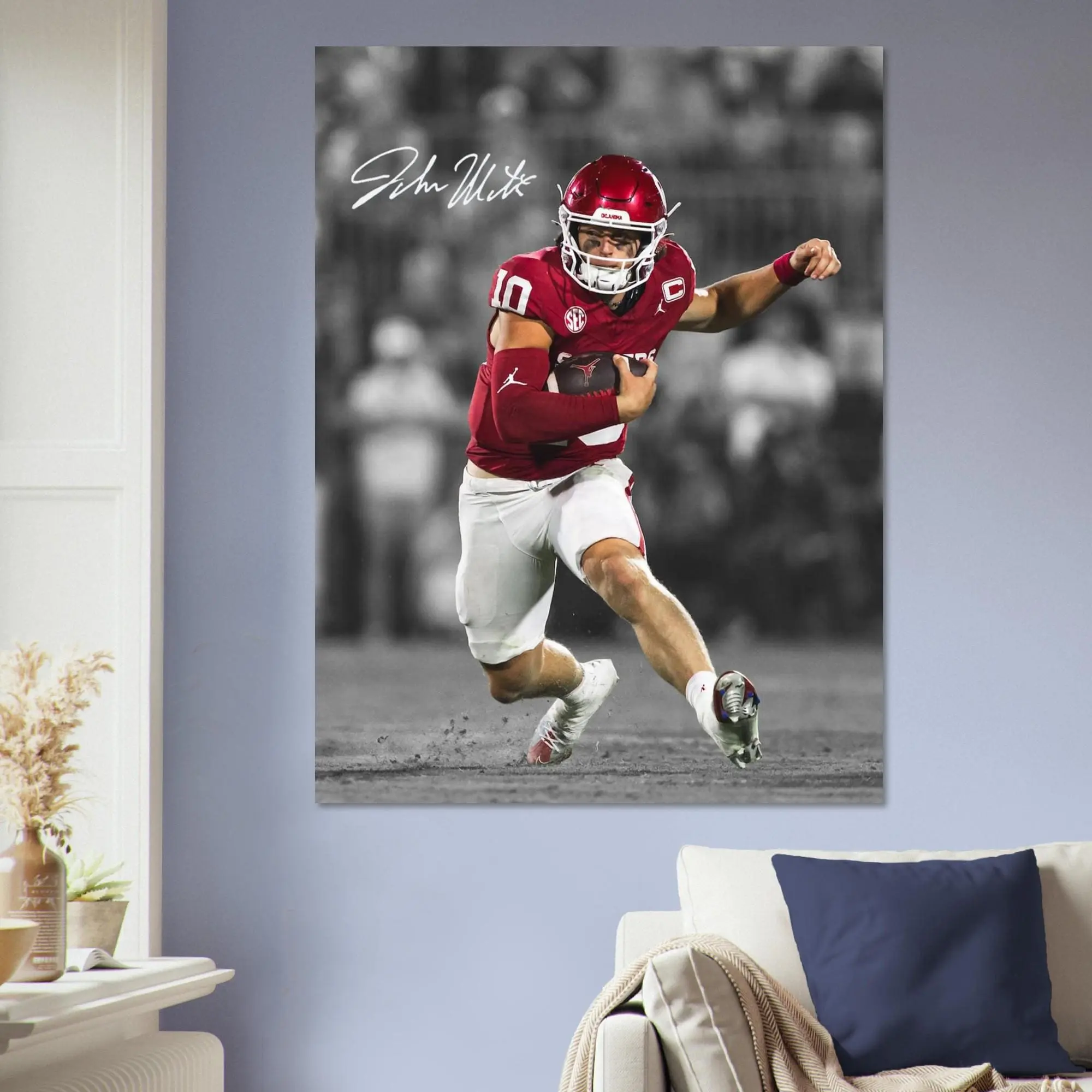 John Mateer Oklahoma Sooners Poster College Football Wall Art Sports Poster, Office & Fan Decor, Poster Gifts, Gift For Fan - Unframed