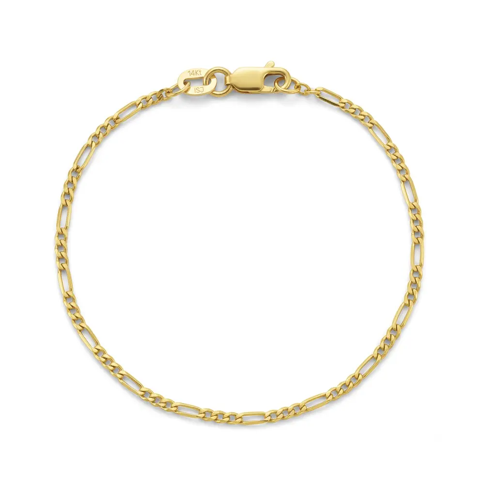 14k Gold Figaro Chain Link Baby / Toddler / Kids Bracelet