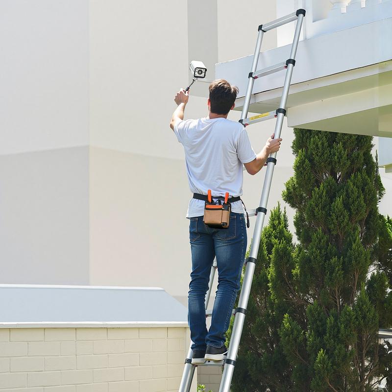 VEVOR Telescoping Ladder, TikTokShopBlackFriday, Mutil-buttonRetraction Collapsible Extension Ladder, 400 LBS Capacity with Non-slip Feet, Portable Multi-purpose Compact Ladder for Home, RV, Loft, ANSI Liste  FathersDayGift