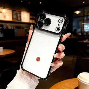 Minimalist 1111 Angel Number Four Comer Ant-Fall Phone Case Transparent Electroplated Protective Cover for iPhone 17 16 Pro Max 15 Air Plus 14 13 12 11E