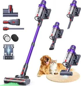 SMOTURE VAC02 Cordless Vacuum Cleaner, 650W 55KPA 70Mins Vacuum Cleaners for Home, Cordless Stick Vacuum with LED Touch Screen, Anti-Tangle Wireless Vacuum, Handheld Vacuum for Pet Hair/Carpet/Floor