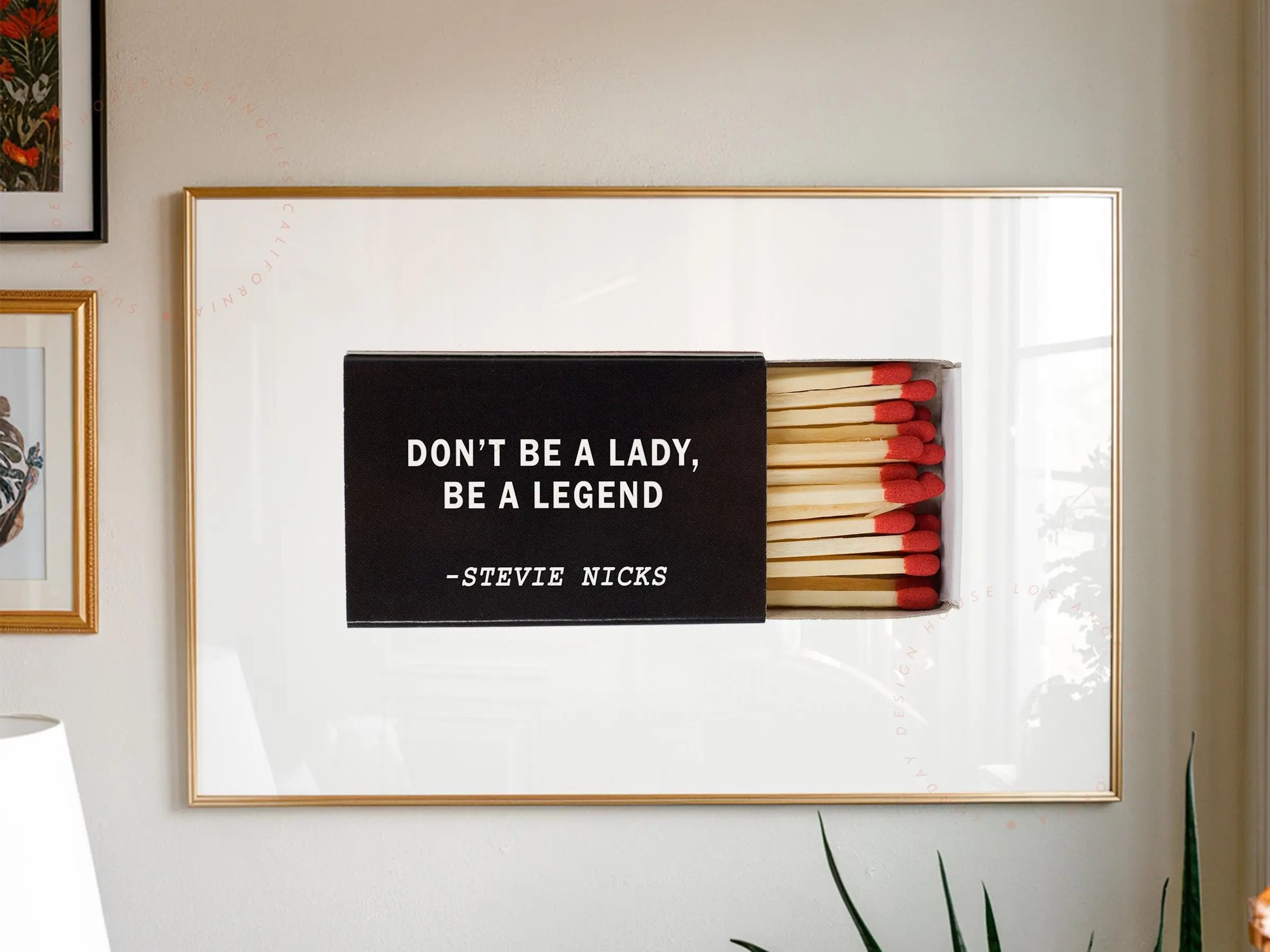 Don’t Be a Lady Be a Legend Quote Print, Stevie Nicks Wall Art, Minimalist Matchbox Poster for Modern Home Decor, Matchbox Poster, Poster Unframed