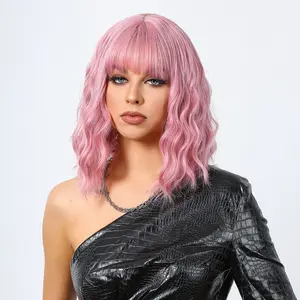 14 inch Pink CurlyShort wig Women'swig LC210-1