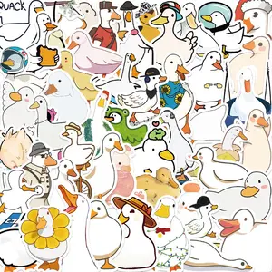 Duck Pattern Sticker (50pcs/1000pcs), Cute Cartoon Duck Sticker, Waterproof Self Adhesive Decor Paper, Decor Sticker for Gift Greeting Card Water Bottle Laptop Phone, Ornaments