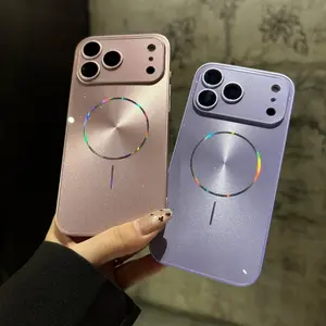 Aurora Glitter Magnetic Smartphone Case - Plating Bling Sparkle Cover with Full Camera Lens Protection, MagSafe Wireless Charging Compatible for iPhone 11 12 13 14 15 16 17 Pro Max (Cellphone Handheld Devices Accessories)