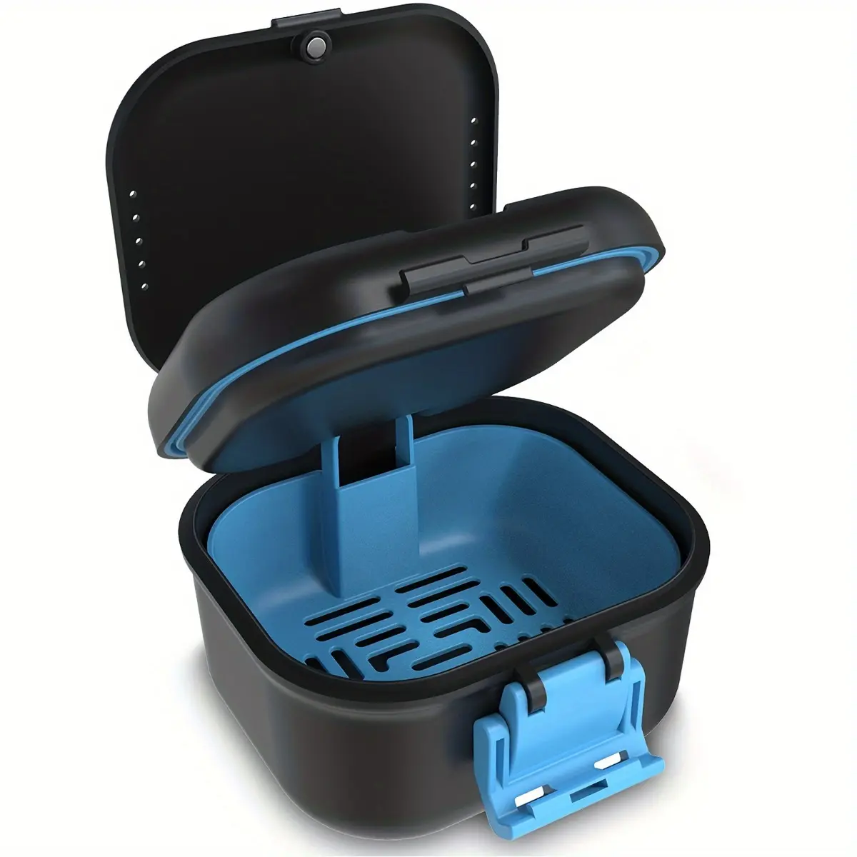 Multifunction Double Layer Denture Cleaning Cup, Leak-Proof Soaking Box with Filter Structure, Portable Travel Denture Storage and Cleaning Case, Dental Appliance Care Container in Multiple Colors, Lightweight Design, Denture Care Tool