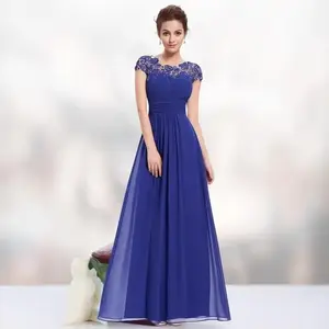 2025 womens elegant lace dress bridesmaid evening dress Formal Womenswear Elegant Halter Neck Bridesmaid Dress Blue Workwear