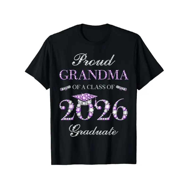 Menswear Casual Short-Sleeve Print T-Shirt - Proud Grandma Apparel for 2026 Graduates