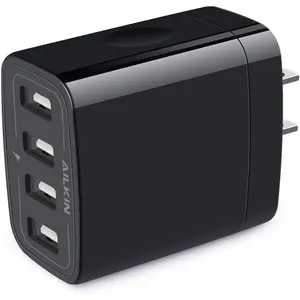 Wall Charger, USB Charger Adapter, AILKIN 4.8A 4Multi Port Fast Charging Station Power Base Block Plug Cube Brick for Iphone 15 14 SE 13 12 11Pro Max/Xr/Xs/8Plus, Samsung A14/A13/S23/S22 Kindle Plug Shenzhen Putuo Technology Co.,Ltd