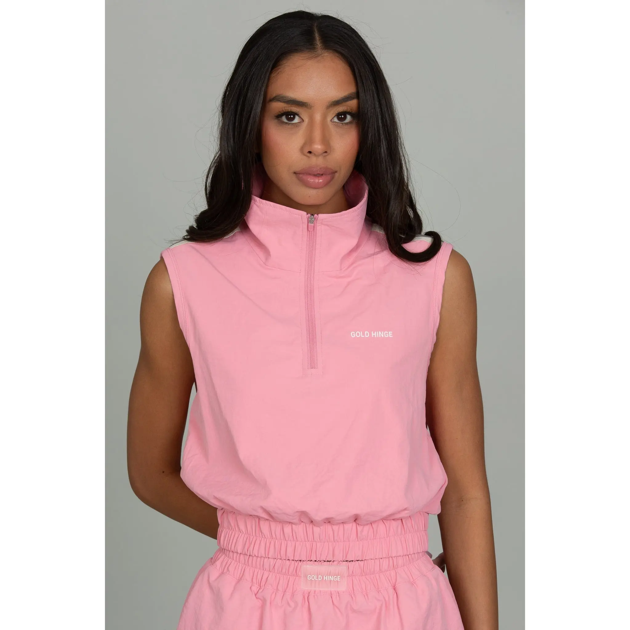 Light Pink ActiveEase Half-Zip Vest
