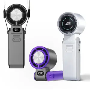 Portable Handheld Fan, 3600mAh Rechargeable Mini Fan with LED Display, Multifunctional Smart Control Fan for Travel, Outdoor, Exercise, Work, Home
